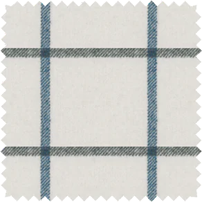 A drapery swatch of Highland in Batik Blue is ideal for kids curtains thanks to its hardy fabric blend & plaid pattern