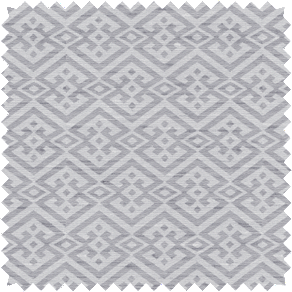 A swatch of Victoria Hagan Vanda in Mica shows a geometric pattern in a soft cool grey inspired by the vanda orchid
