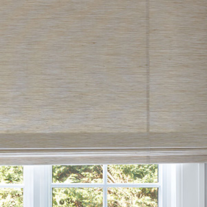 Flat Roman Shades made of Grassweave in Hemp and privacy lining allow some light through while still providing privacy