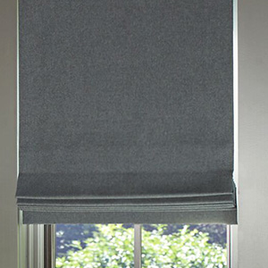 A Flat Roman Shade has blackout lining which blocks up to 99% of light, ideal for bedroom window treatment ideas