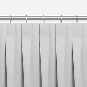 Inverted Pleat Drapery is great for bedroom window treatment ideas that mix formal & casual design with its flat pleats