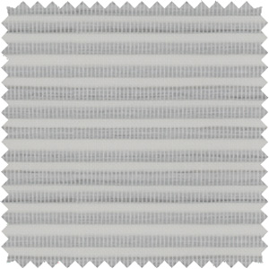 A swatch of Mesa Verde in Mist shows a woven, natural texture in a light grey, ideal for bedroom window treatment ideas