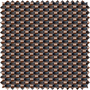 A swatch of 5% Metallic in Copper shows the two-tone weave that blocks UV rays while allowing you to see through it